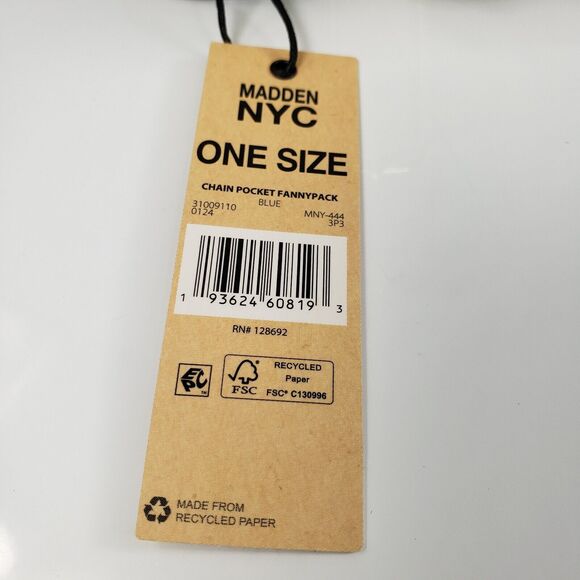 Madden NYC Women's Gold Chain Pocket Fanny Pack Crossbody with Pouch Denim New - Picture 16 of 16